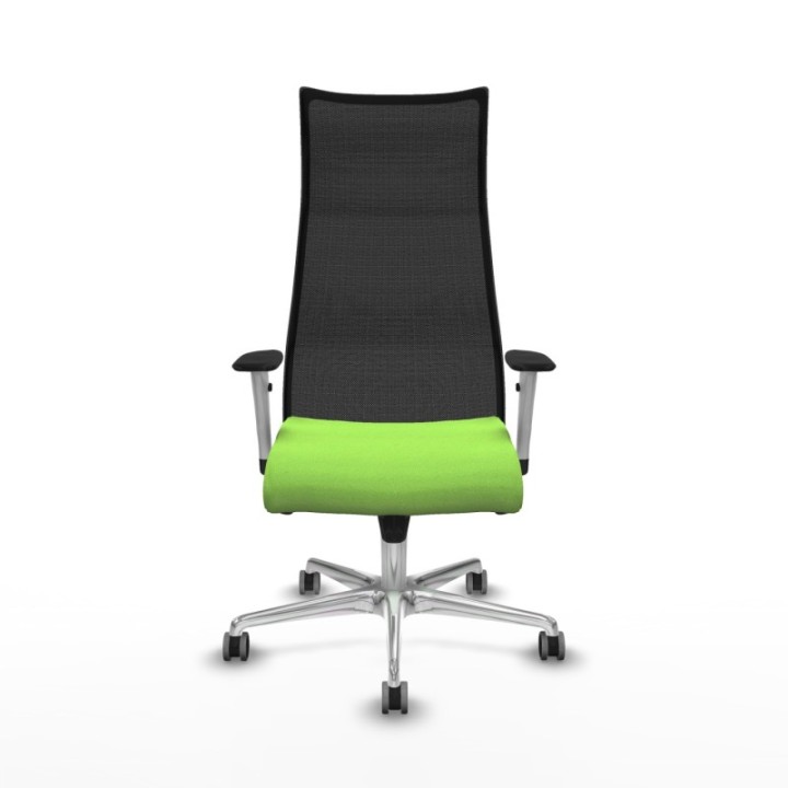 Albacete malla sincro malla negra bali pistacho brazos blancos base aluminio ruedas 65mm engomadas