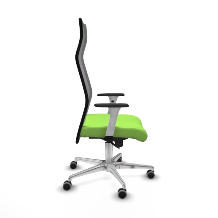 Albacete malla sincro malla negra bali pistacho brazos blancos base aluminio ruedas 65mm engomadas