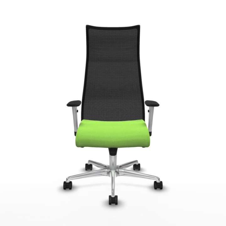 Albacete malla sincro malla negra bali pistacho brazos blancos base aluminio ruedas 65 mm nailon