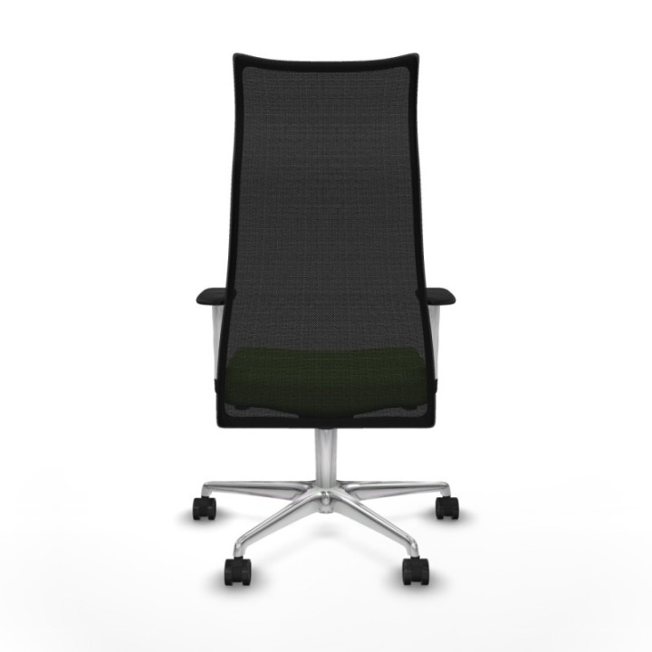 Albacete malla sincro malla negra bali pistacho brazos blancos base aluminio ruedas 65 mm nailon