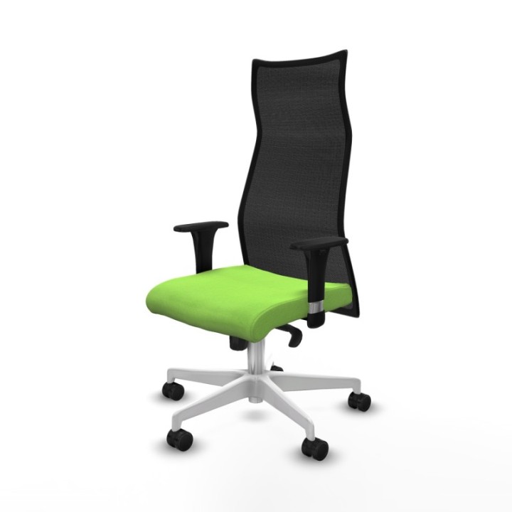 Albacete malla sincro malla negra bali pistacho brazos 1D base blanca ruedas 65 mm nailon