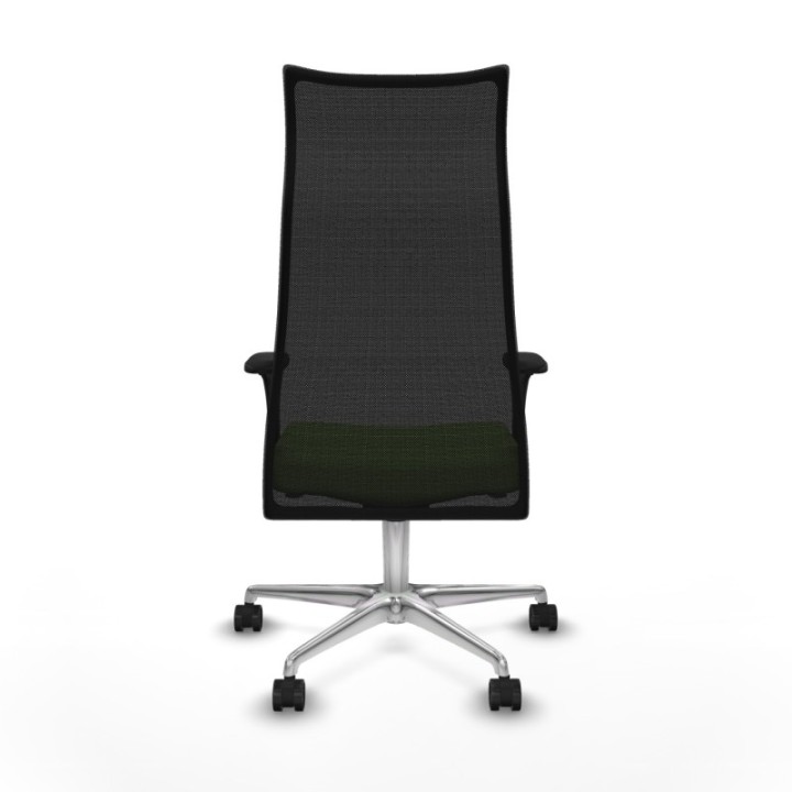 Albacete malla sincro malla negra bali pistacho brazos 1D base aluminio ruedas 65 mm nailon