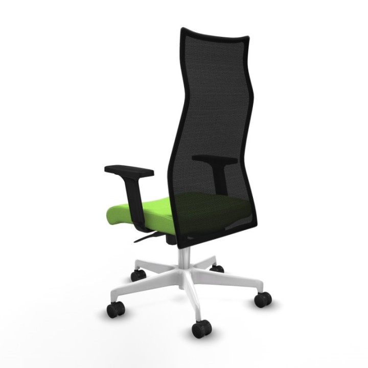 Albacete malla sincro malla negra bali pistacho brazos 2D base blanca ruedas 65 mm nailon