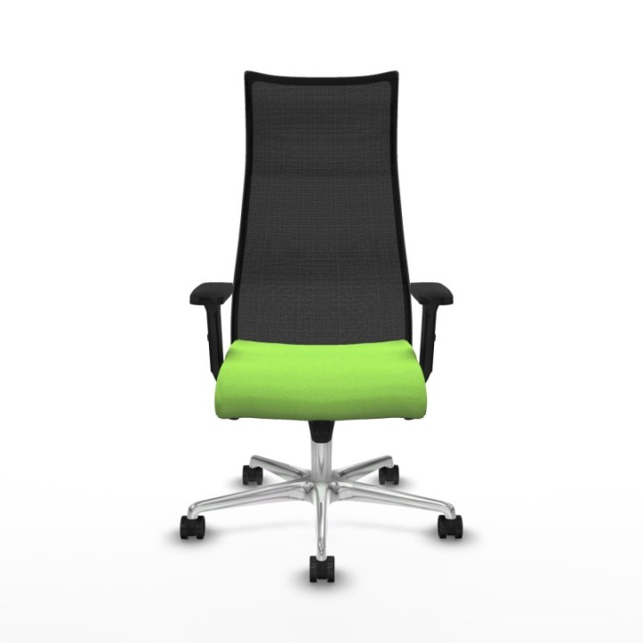 Albacete malla sincro malla negra bali pistacho brazos 2D base aluminio ruedas 65 mm nailon