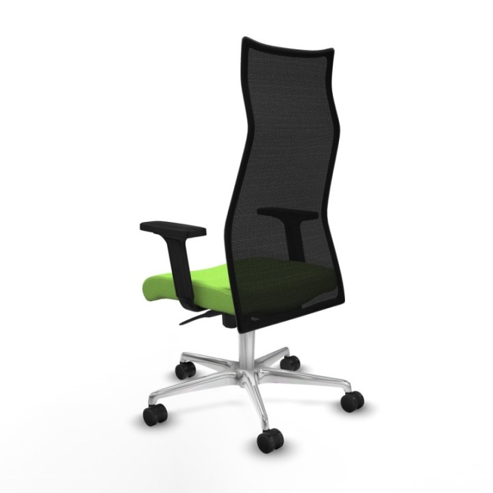 Albacete malla sincro malla negra bali pistacho brazos 2D base aluminio ruedas 65 mm nailon