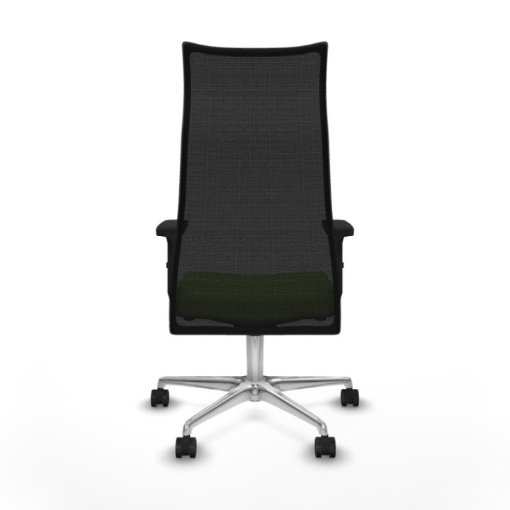 Albacete malla sincro malla negra bali pistacho brazos 2D base aluminio ruedas 65 mm nailon