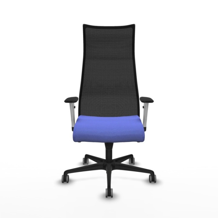 Albacete malla sincro malla negra bali azul claro brazos blancos base nailon ruedas 65mm engomadas