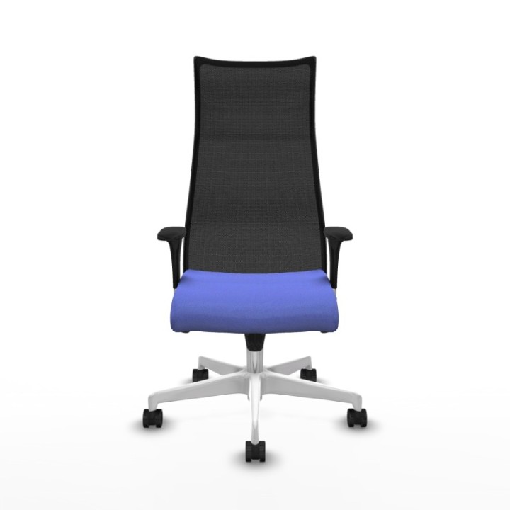 Albacete malla sincro malla negra bali azul claro brazos 1D base blanca ruedas 65 mm nailon