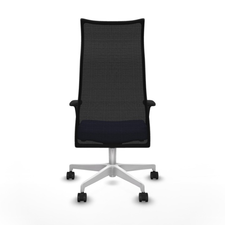 Albacete malla sincro malla negra bali azul claro brazos 1D base blanca ruedas 65 mm nailon