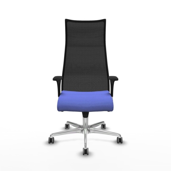 Albacete malla sincro malla negra bali azul claro brazos 1D base aluminio ruedas 65mm engomadas