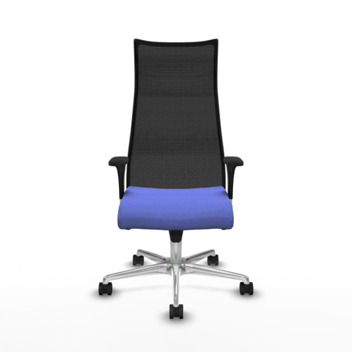 Albacete malla sincro malla negra bali azul claro brazos 1D base aluminio ruedas 65 mm nailon