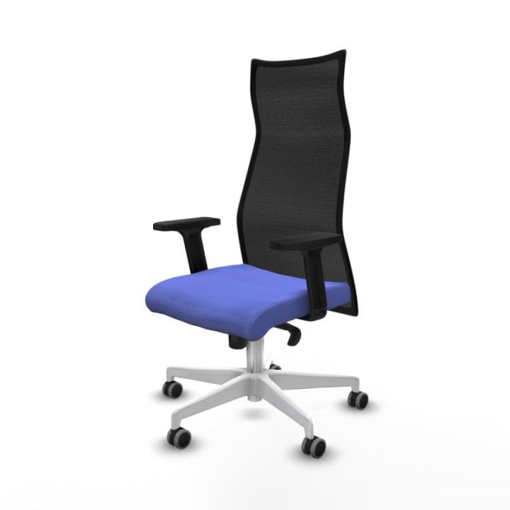 Albacete malla sincro malla negra bali azul claro brazos 2D base blanca ruedas 65mm engomadas