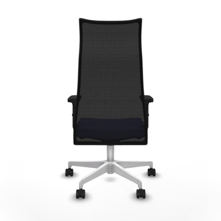 Albacete malla sincro malla negra bali azul claro brazos 2D base blanca ruedas 65 mm nailon