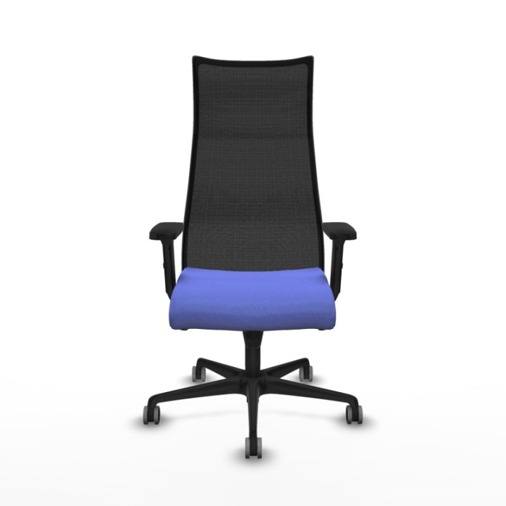 Albacete malla sincro malla negra bali azul claro brazos 2D base nailon ruedas 65mm engomadas