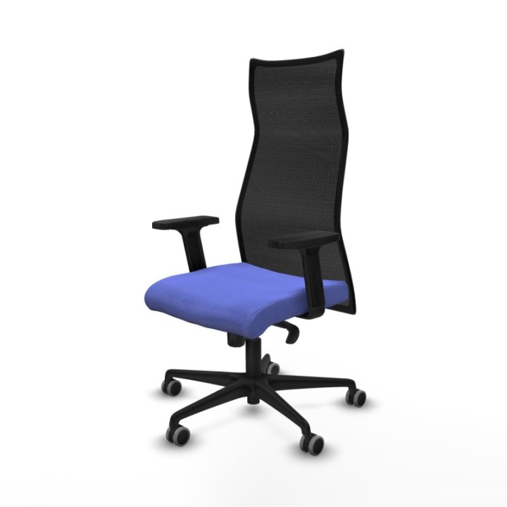 Albacete malla sincro malla negra bali azul claro brazos 2D base nailon ruedas 65mm engomadas