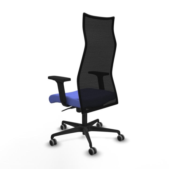 Albacete malla sincro malla negra bali azul claro brazos 2D base nailon ruedas 65mm engomadas