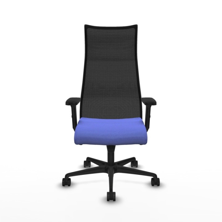 Albacete malla sincro malla negra bali azul claro brazos 2D base nailon ruedas 65 mm nailon