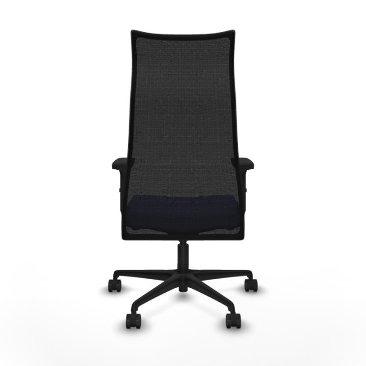 Albacete malla sincro malla negra bali azul claro brazos 2D base nailon ruedas 65 mm nailon