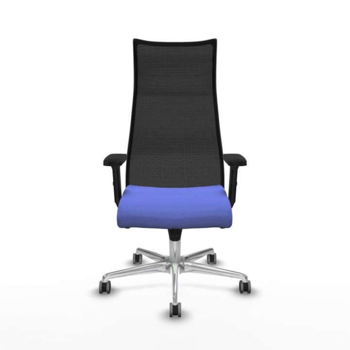 Albacete malla sincro malla negra bali azul claro brazos 2D base aluminio ruedas 65mm engomadas