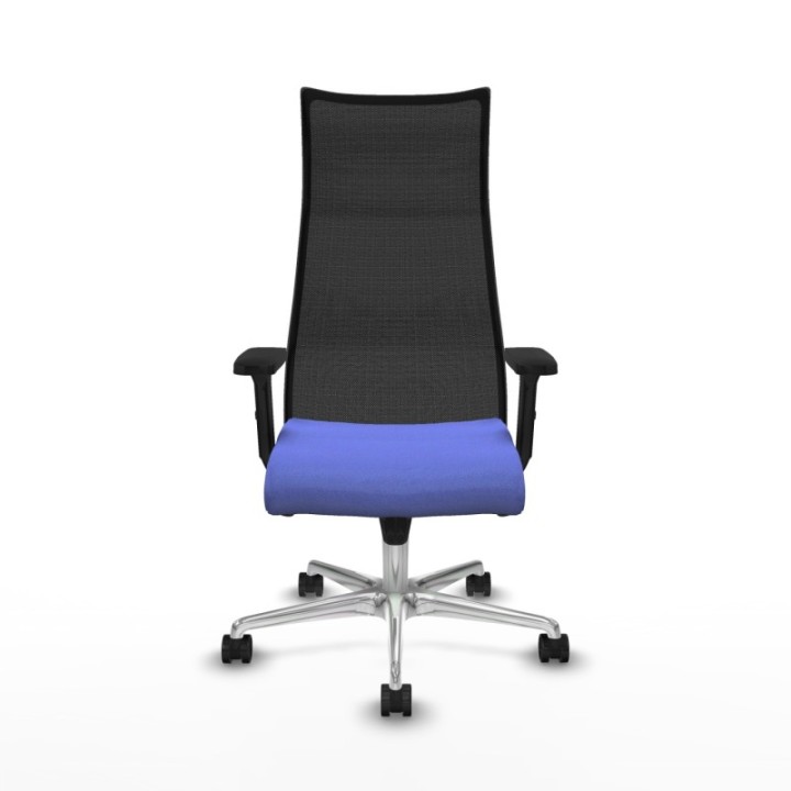 Albacete malla sincro malla negra bali azul claro brazos 2D base aluminio ruedas 65 mm nailon