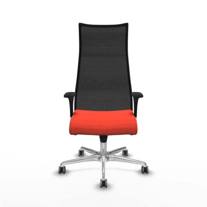 Albacete malla sincro malla negra bali naranja oscuro brazos 1D base aluminio ruedas 65mm engomadas