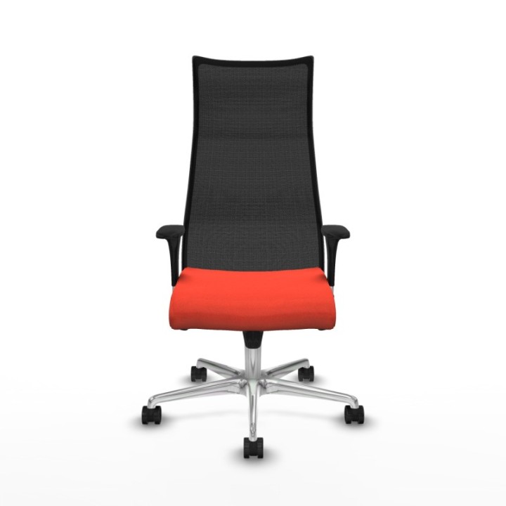 Albacete malla sincro malla negra bali naranja oscuro brazos 1D base aluminio ruedas 65 mm nailon