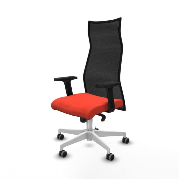 Albacete malla sincro malla negra bali naranja oscuro brazos 2D base blanca ruedas 65mm engomadas