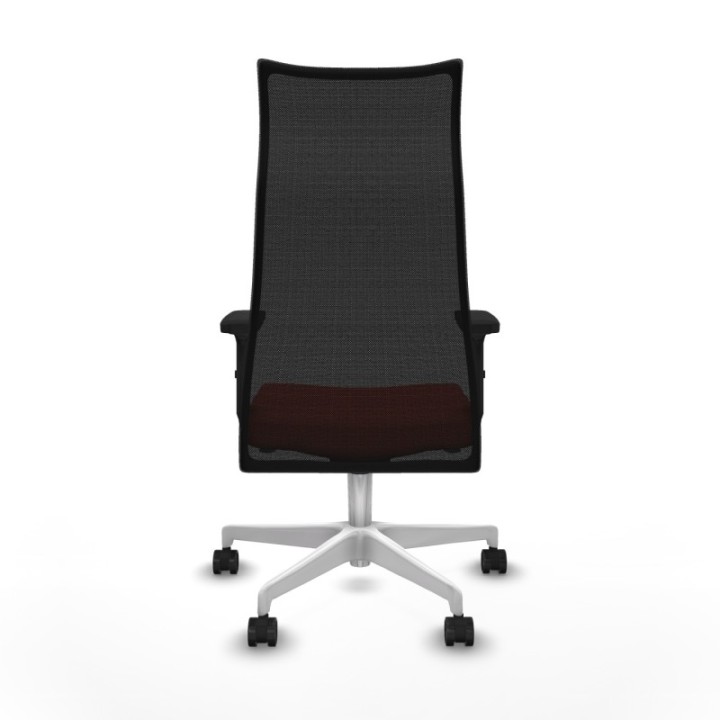 Albacete malla sincro malla negra bali naranja oscuro brazos 2D base blanca ruedas 65 mm nailon