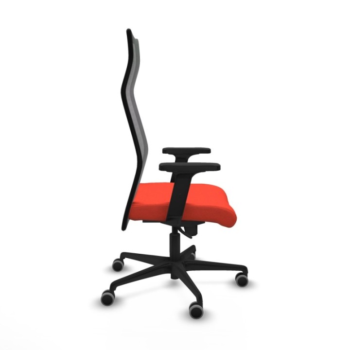 Albacete malla sincro malla negra bali naranja oscuro brazos 2D base nailon ruedas 65mm engomadas