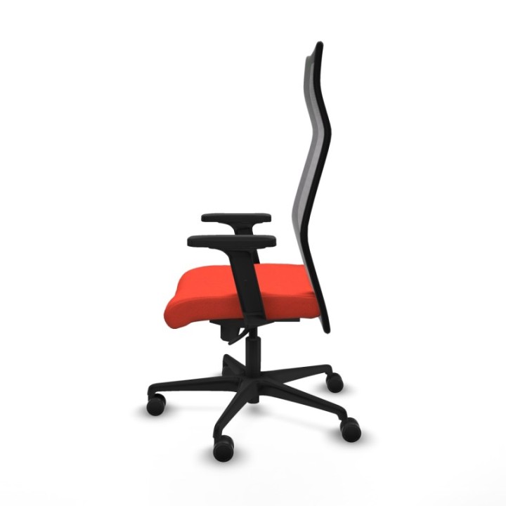 Albacete malla sincro malla negra bali naranja oscuro brazos 2D base nailon ruedas 65 mm nailon