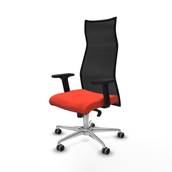 Albacete malla sincro malla negra bali naranja oscuro brazos 2D base aluminio ruedas 65mm engomadas