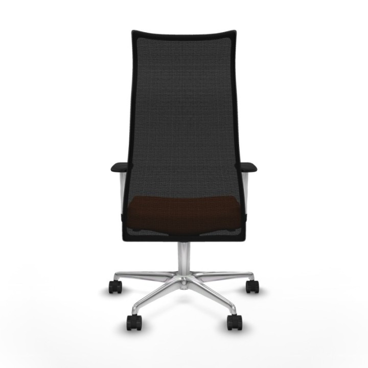 Albacete malla sincro malla negra bali naranja brazos blancos base aluminio ruedas 65 mm nailon