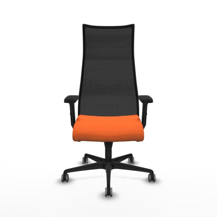 Albacete malla sincro malla negra bali naranja brazos 2D base nailon ruedas 65mm engomadas