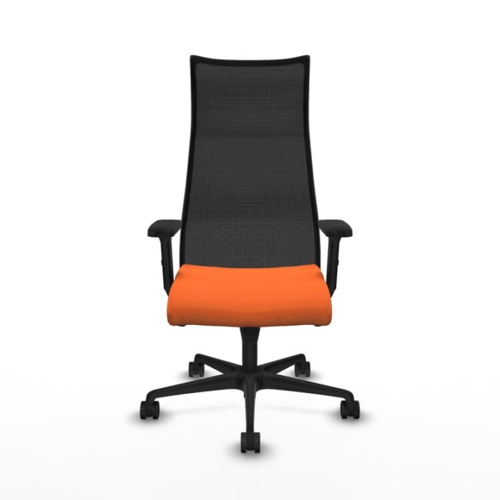 Albacete malla sincro malla negra bali naranja brazos 2D base nailon ruedas 65 mm nailon