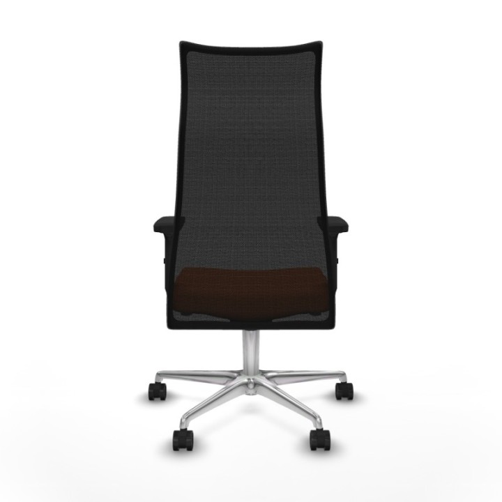 Albacete malla sincro malla negra bali naranja brazos 2D base aluminio ruedas 65 mm nailon