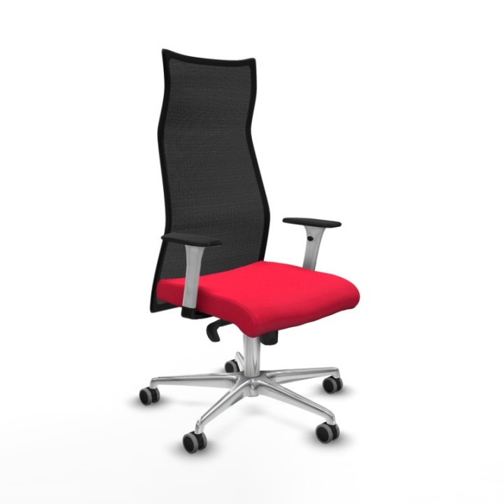 Albacete malla sincro malla negra bali rojo brazos blancos base aluminio ruedas 65mm engomadas