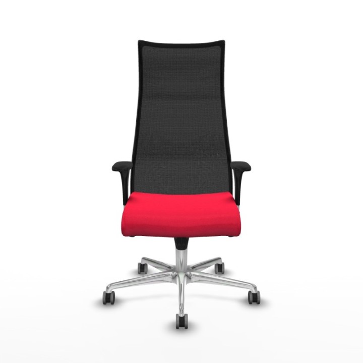 Albacete malla sincro malla negra bali rojo brazos 1D base aluminio ruedas 65mm engomadas