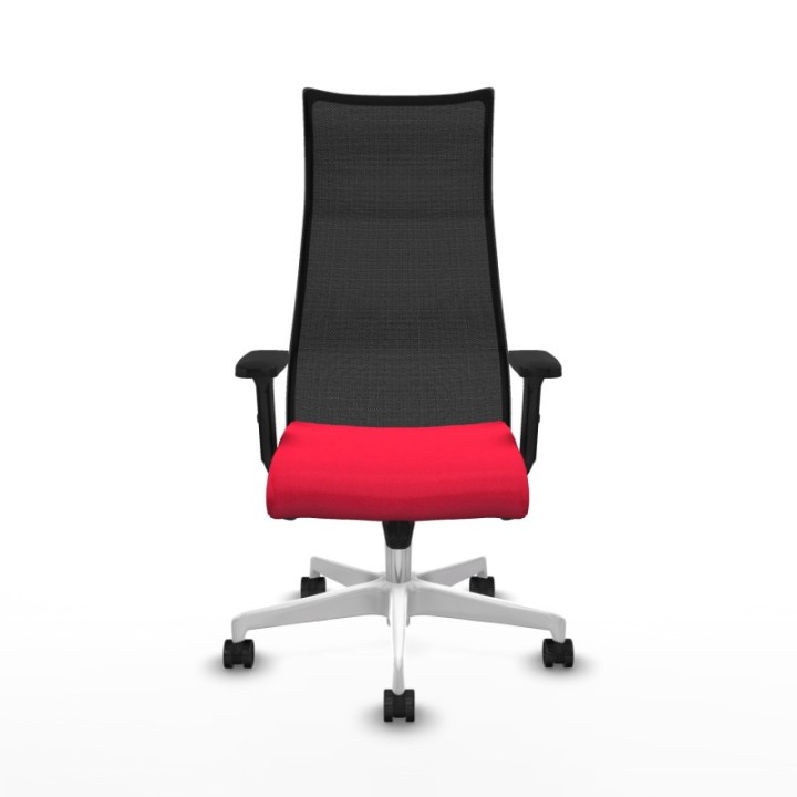 Albacete malla sincro malla negra bali rojo brazos 2D base blanca ruedas 65 mm nailon