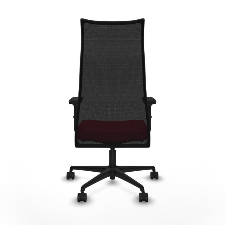 Albacete malla sincro malla negra bali rojo brazos 2D base nailon ruedas 65 mm nailon