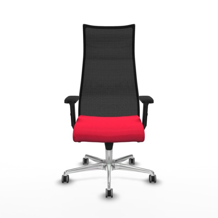 Albacete malla sincro malla negra bali rojo brazos 2D base aluminio ruedas 65mm engomadas