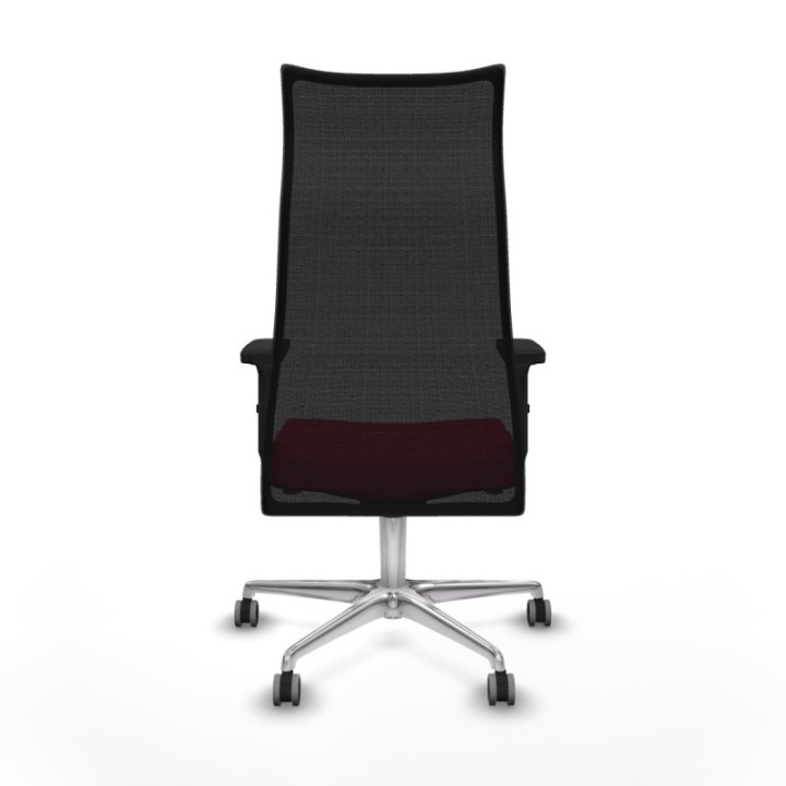 Albacete malla sincro malla negra bali rojo brazos 2D base aluminio ruedas 65mm engomadas