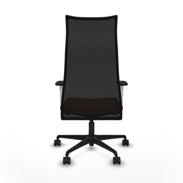 Albacete malla sincro malla negra bali marrón brazos blancos base nailon ruedas 65 mm nailon