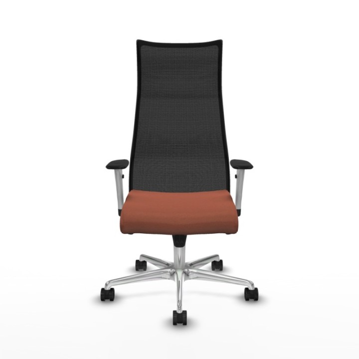 Albacete malla sincro malla negra bali marrón brazos blancos base aluminio ruedas 65 mm nailon