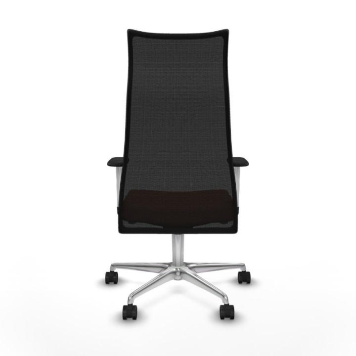 Albacete malla sincro malla negra bali marrón brazos blancos base aluminio ruedas 65 mm nailon