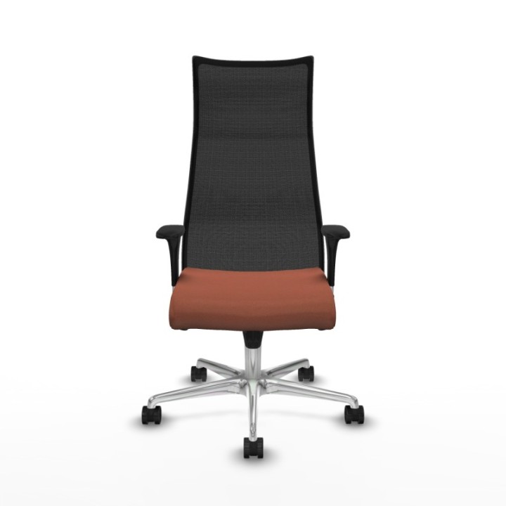 Albacete malla sincro malla negra bali marrón brazos 1D base aluminio ruedas 65 mm nailon