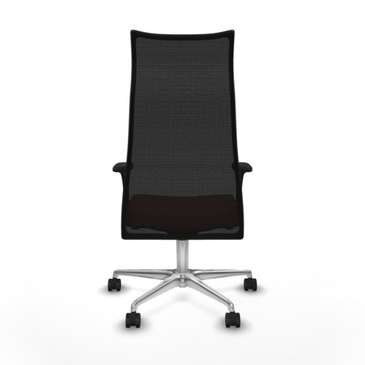 Albacete malla sincro malla negra bali marrón brazos 1D base aluminio ruedas 65 mm nailon