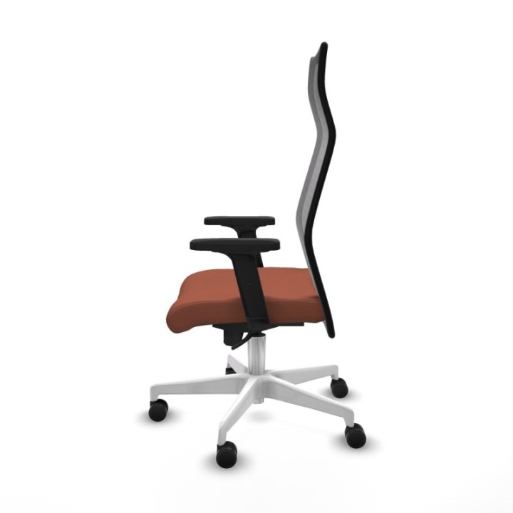 Albacete malla sincro malla negra bali marrón brazos 2D base blanca ruedas 65 mm nailon