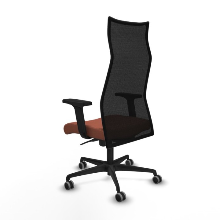 Albacete malla sincro malla negra bali marrón brazos 2D base nailon ruedas 65mm engomadas