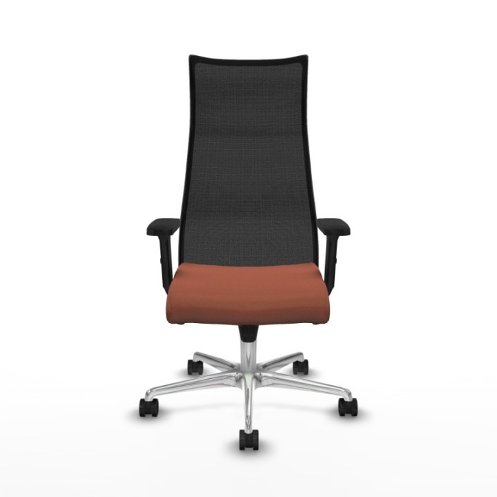 Albacete malla sincro malla negra bali marrón brazos 2D base aluminio ruedas 65 mm nailon