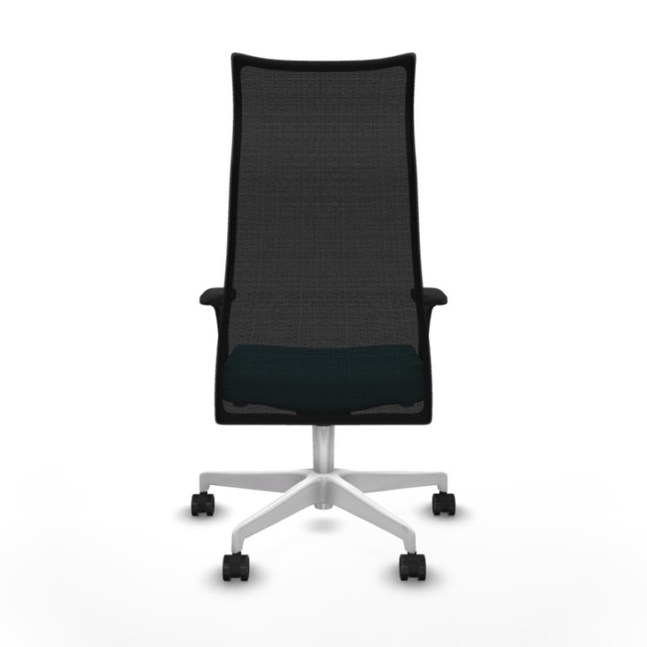 Albacete malla sincro malla negra bali turquesa brazos 1D base blanca ruedas 65 mm nailon